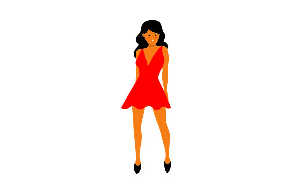 short dress clipart Girl in short and long dresses illustration with typography. Flashcard  vector template. Word card for english language learning with flat  characters. Opposites concept. Stock Vector