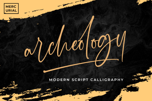 Archeology Script & Handwritten Font By Mercurial