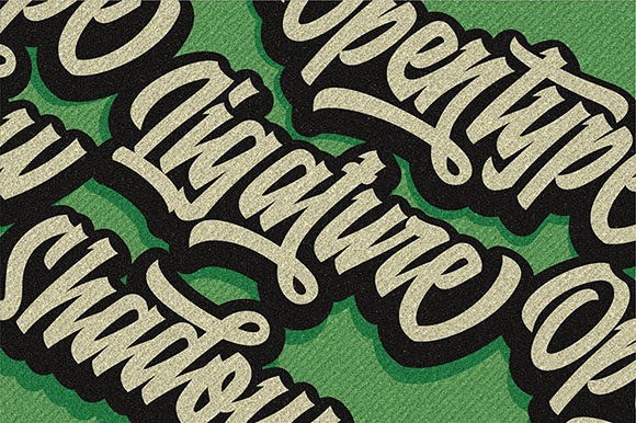 Raydric Script + Shadow Outline Font PNG with transparent background - Preview 1