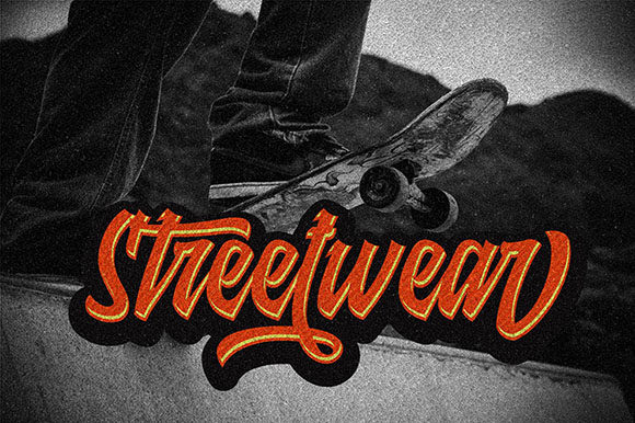 Raydric Script + Shadow Outline Font PNG with transparent background - Preview 4