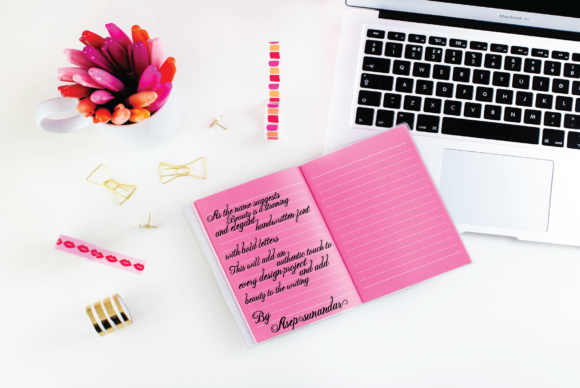 Beauty Pink Flowers Font PNG with transparent background - Preview 2