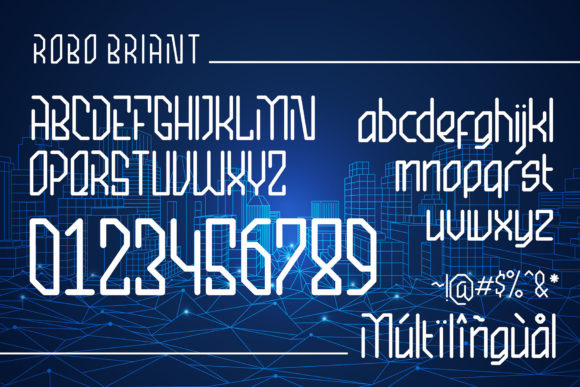 Robo Briant Font PNG with transparent background - Preview 3