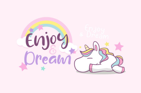 Lazy Unicorn Font PNG with transparent background - Preview 2