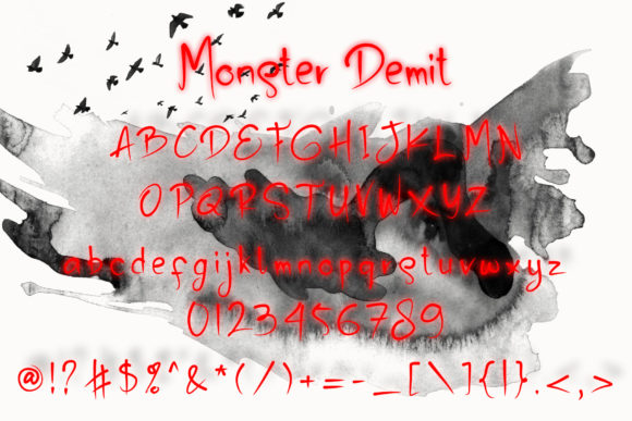 Monster Demit Font PNG with transparent background - Preview 3