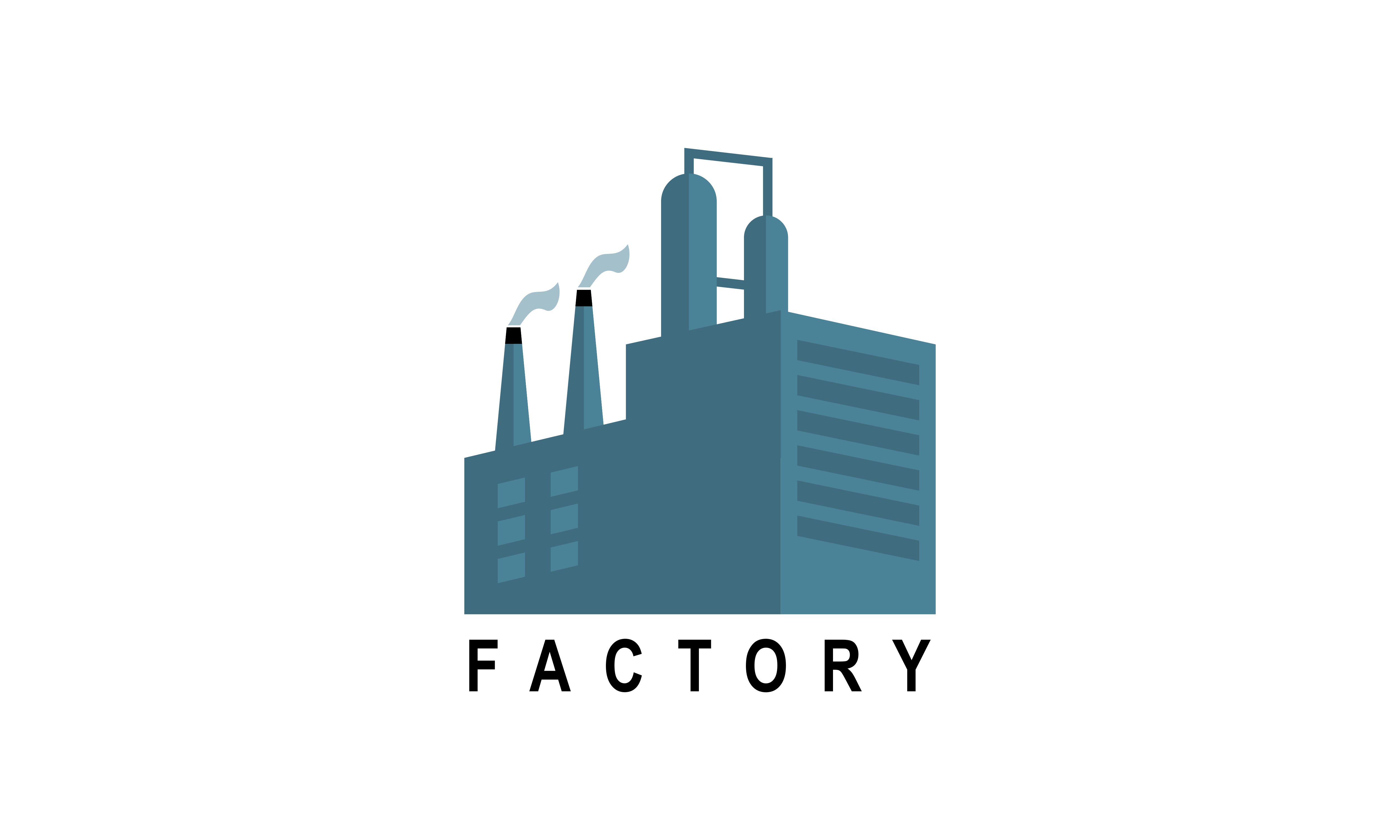 Factory Vector Manufactory Logo Design Graphic by 2qnah · Creative Fabrica