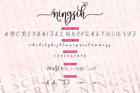 Ningsih Font PNG with transparent background - Preview 4