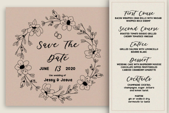 Signature Cocktails Duo Font PNG with transparent background - Preview 3