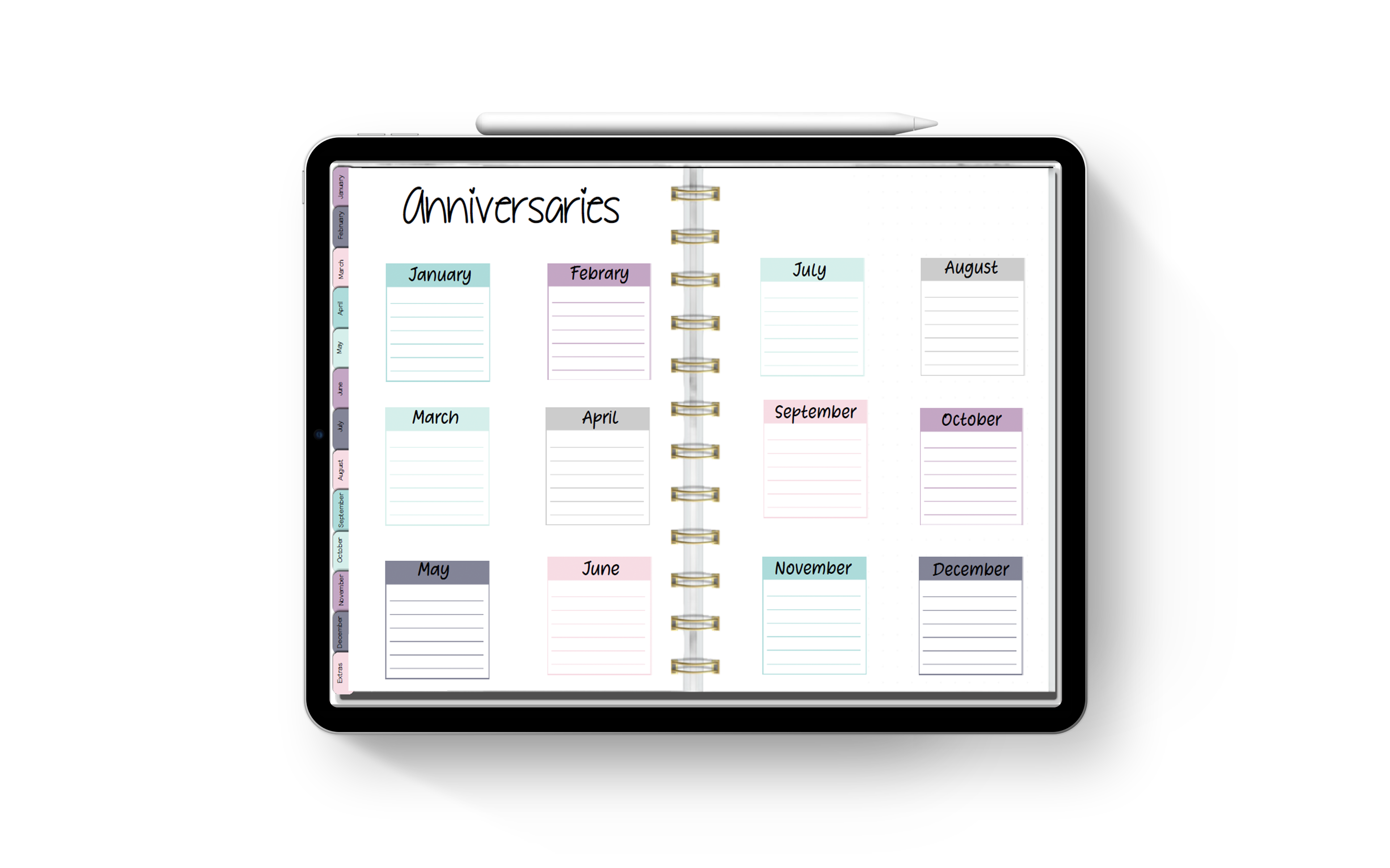 Undated Ipad Digital Calendar Graphic by Magnolia Blooms · Creative Fabrica