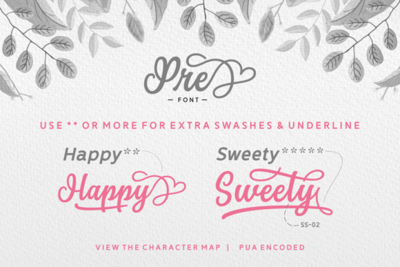 Pre Font PNG with transparent background - Preview 2