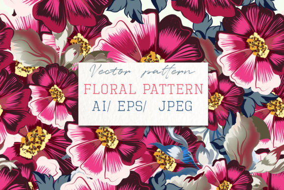 Beautiful Floral Vector Pattern Flowers Illustration Modèles de Papier Par fleurartmariia