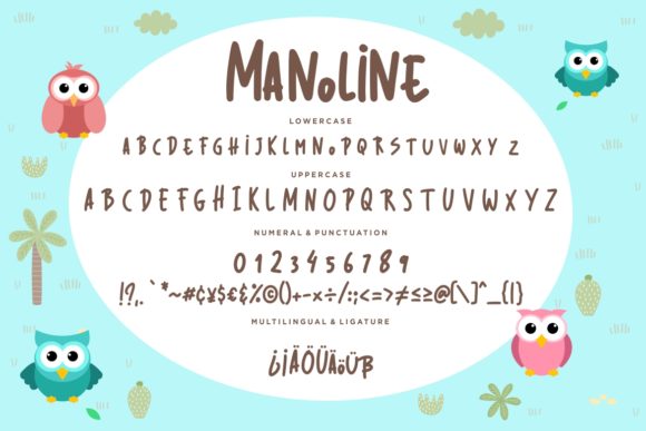 Manoline Font PNG with transparent background - Preview 6