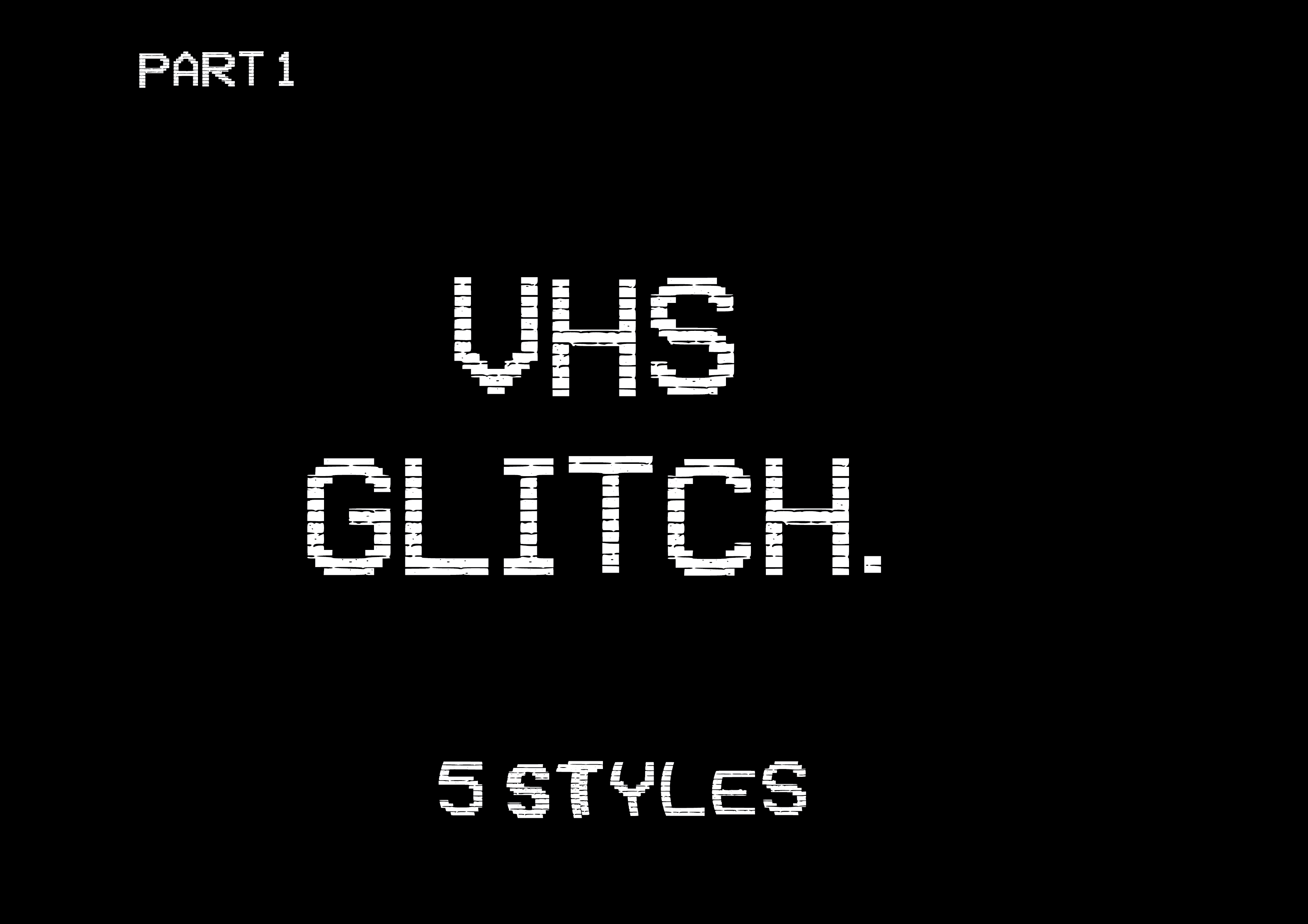 VHS Glitch Family preview, retro screen typeface with lo-fi VHS distortion