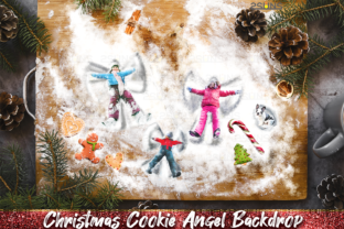 Preview of Christmas Digital Backdrop Snow Angel digital backdrop