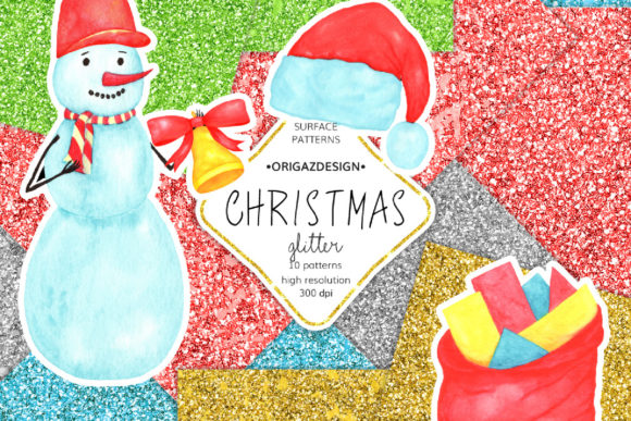 Christmas Glitter Seamless Pattern