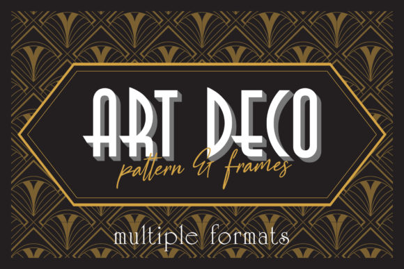 Art Deco Elegant Pattern & Frames Graphic by Arterfak Project · Creative Fabrica font preview