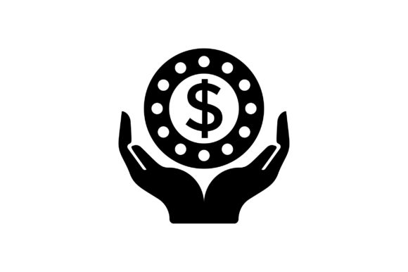 Dollar with Hands Glyph Vector Icon
