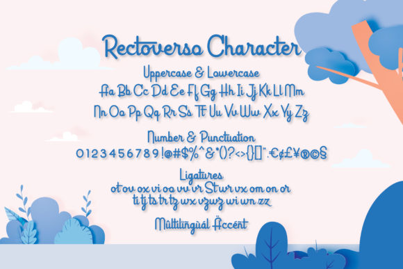 Rectoverso Script Font PNG with transparent background - Preview 4