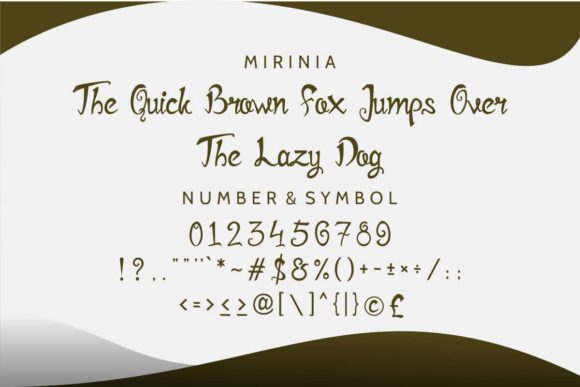Mirinia Font PNG with transparent background - Preview 3