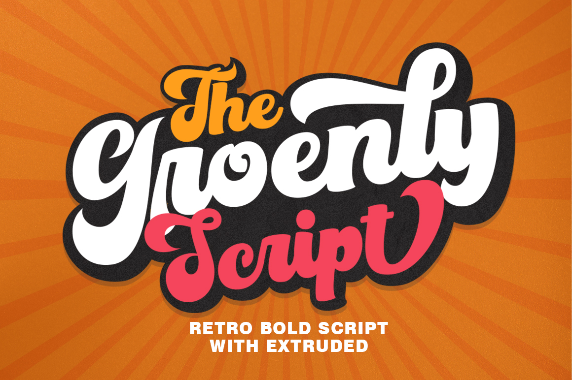 Groenly Script preview, flowing modern calligraphy script
