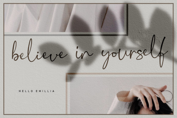 Hello Emillia Font PNG with transparent background - Preview 1