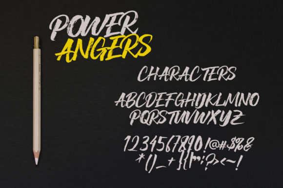 Power Angers Font PNG with transparent background - Preview 3