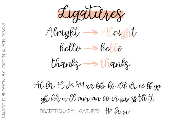 Marigold Blossom Font PNG with transparent background - Preview 3
