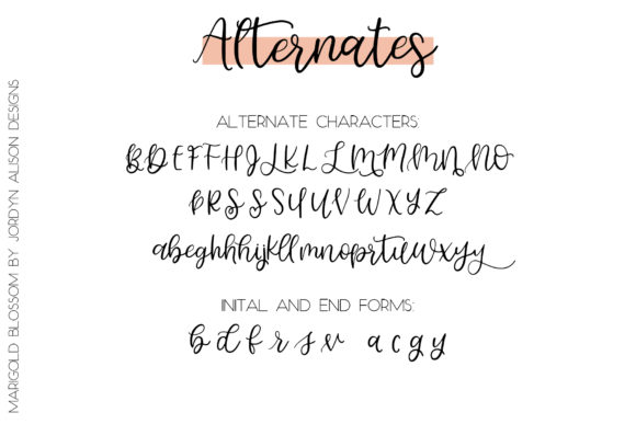 Marigold Blossom Font PNG with transparent background - Preview 4