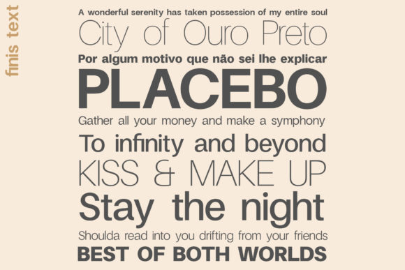 Finis Text Font PNG with transparent background - Preview 1