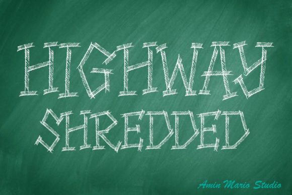 HIghway Shredded Font PNG with transparent background - Preview 1