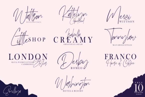 Emilliya Font PNG with transparent background - Preview 4