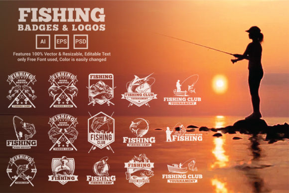 15 Fishing Logos and Badges