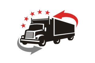 Container Truck with Arrows Stars Logo