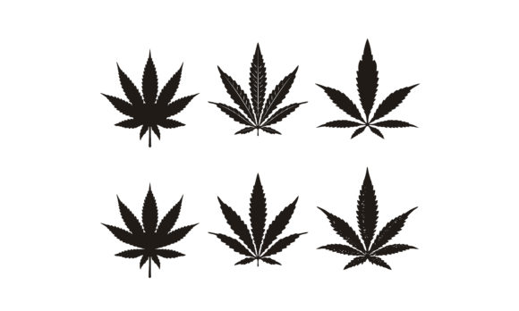 Silhouette Cannabis Marijuana Hemp Leaf Graphic Logos By Enola99d