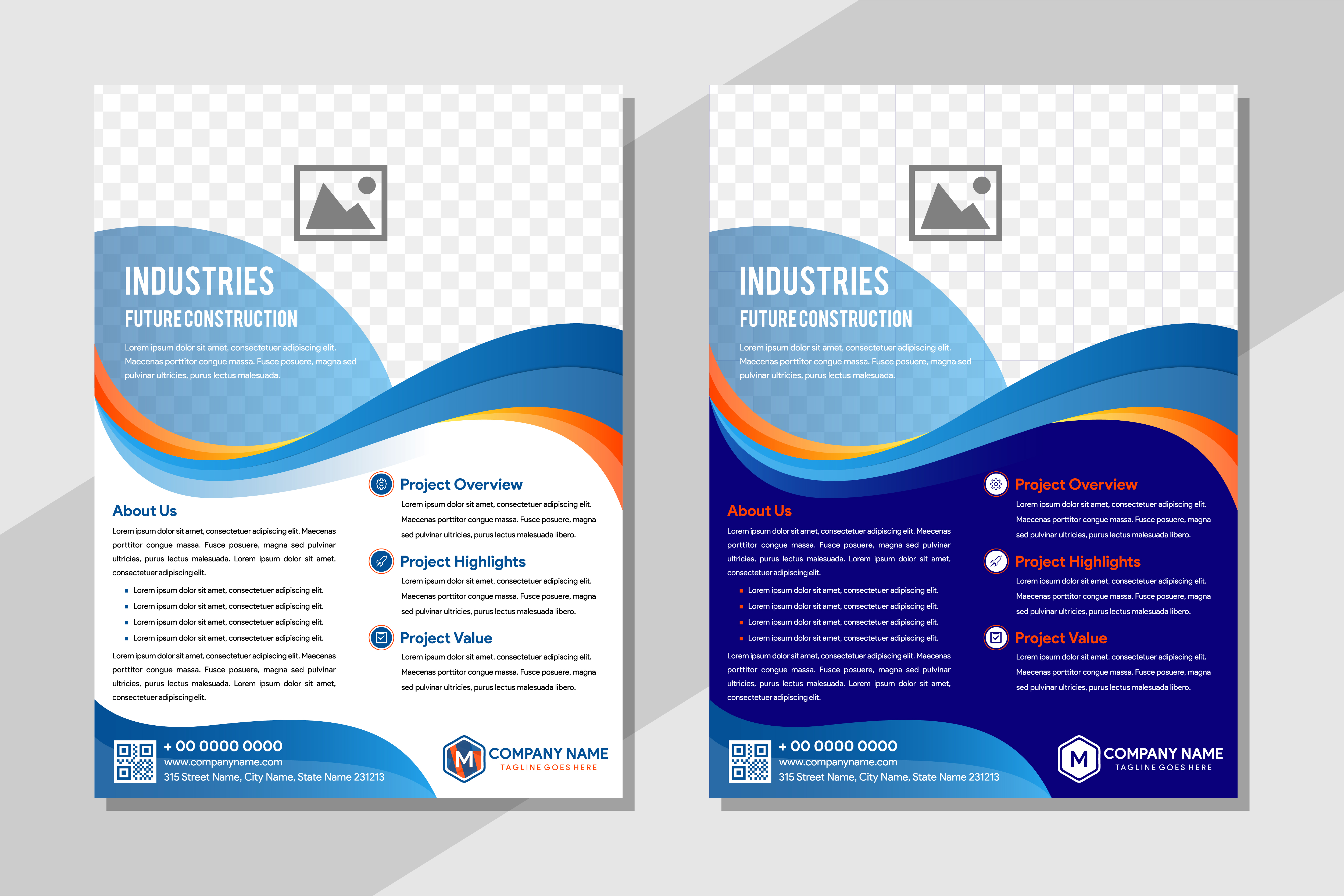 Blue Orange Wave Flyer Graphic by noory.shopper · Creative Fabrica