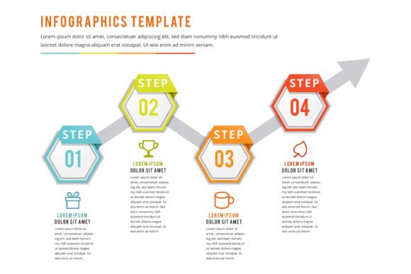 Infographics Hexagon Flat Color Grafik Infografiken Von noory.shopper