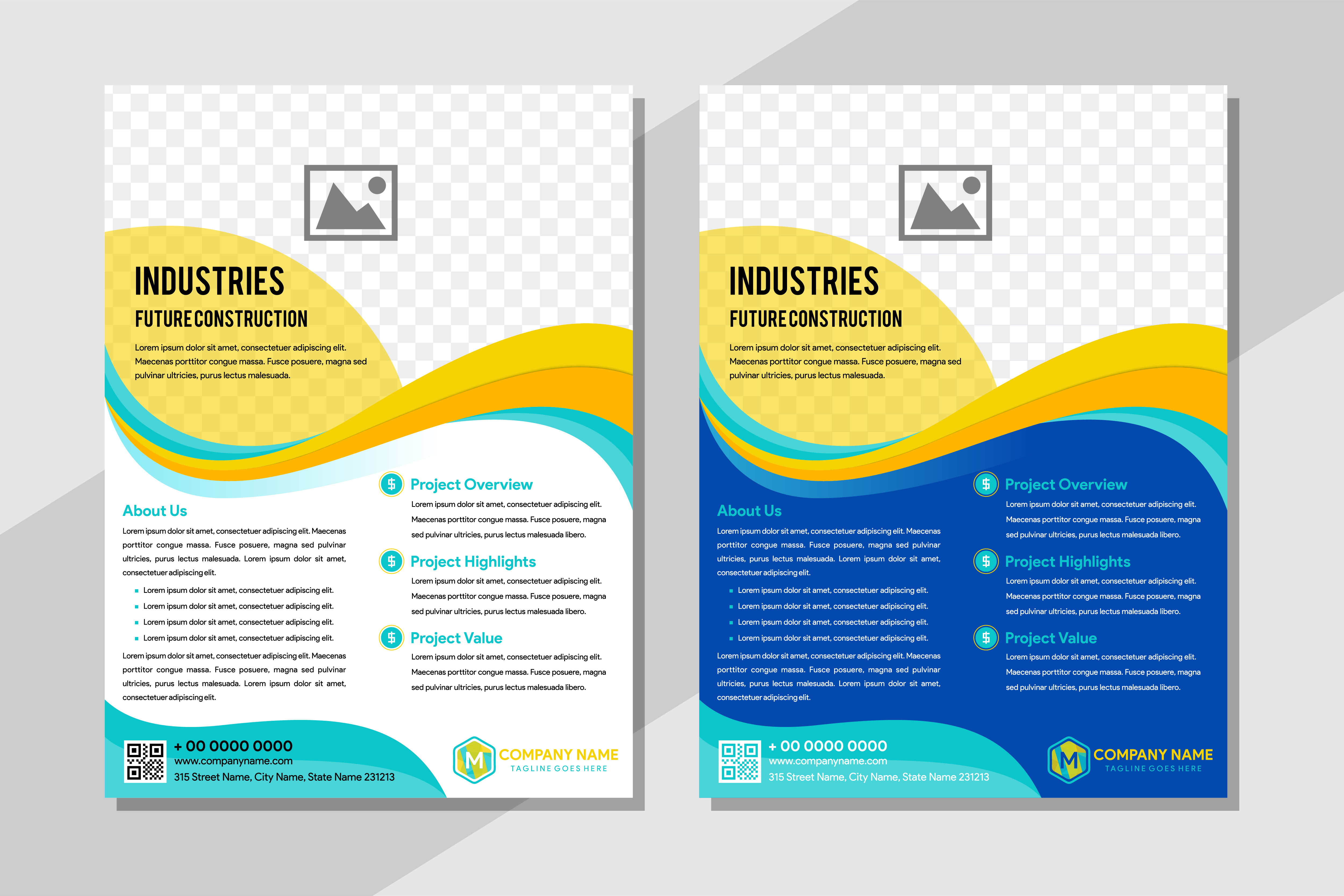 Yellow Wave Blue Flyer Graphic by noory.shopper · Creative Fabrica