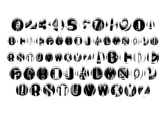 Old Letter Stamps Font PNG with transparent background - Preview 3
