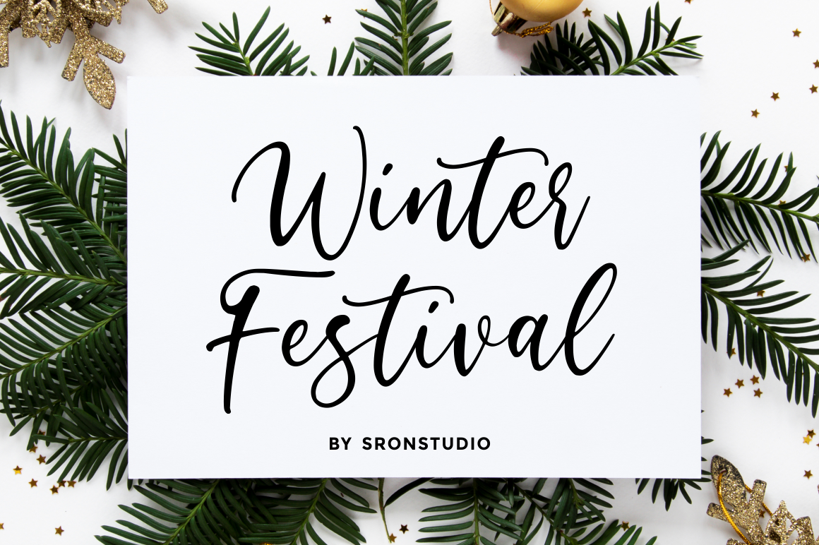 Winter Festival preview: elegant calligraphy font