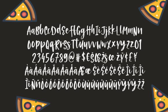 Pizza Travel Font PNG with transparent background - Preview 5