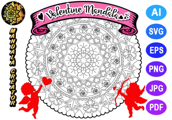 Valentine Mandala for Adult Coloring -08