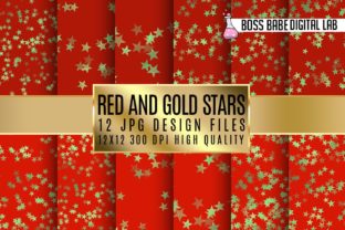 Red and Gold Stars Digital Paper Graphic by 77designs · Creative Fabrica