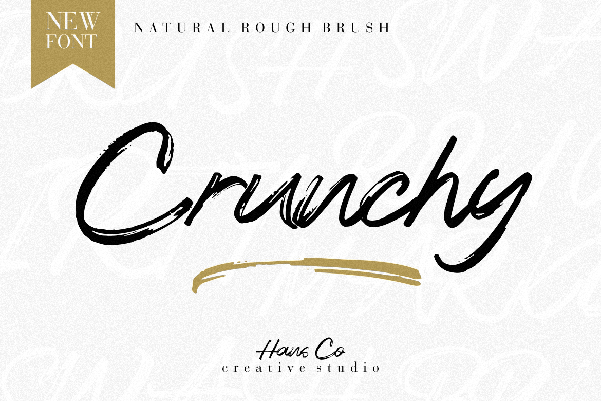 Crunchy preview, brush style font