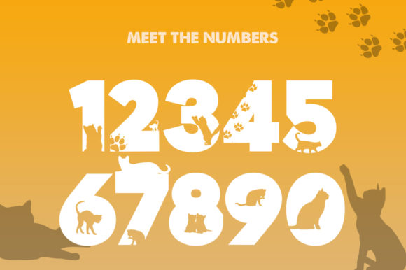 Kittens Silhouette Font PNG with transparent background - Preview 2