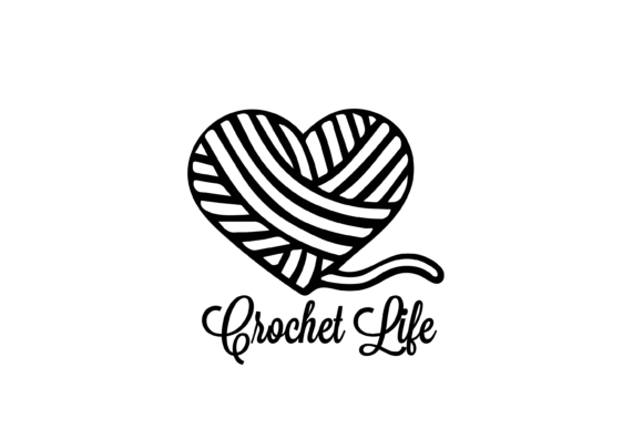 Crochet Life Heart-shaped Yarn SVG