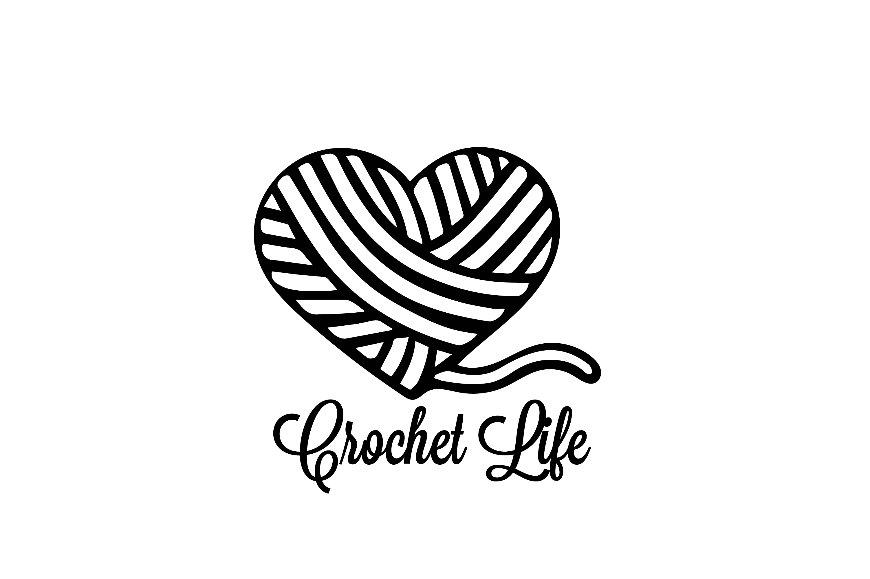 Crochet Life Heart-shaped Yarn SVG