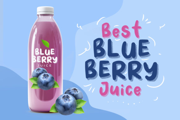 Fresh Blueberry Font PNG with transparent background - Preview 2