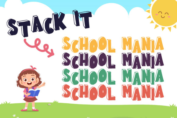 School Mania Font font preview - 3