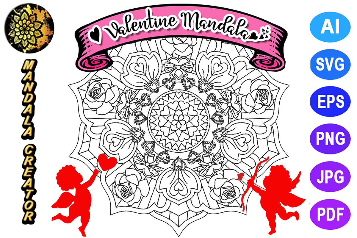Valentine Mandala for Adult Coloring -18