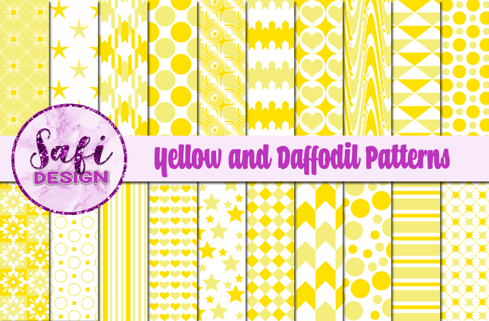 Yellow and Daffodil Patterns Graphic by Safi Designs · Creative Fabrica