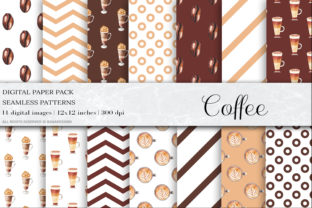 Watercolor Coffee Digital Papers Graphic by BonaDesigns · Creative Fabrica
